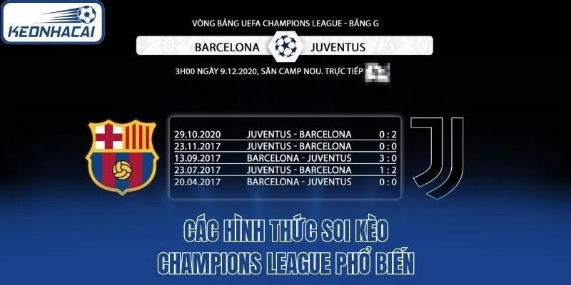 Các hình thức soi kèo Champions League phổ biến